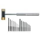 Conjunto de perfuradores Roll Pin Wheeler Master com martelo de dupla face