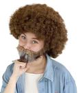 Conjunto de peruca e barba HPO Adult Unissex 80's Painter Brown Afro Conjunto de peruca e barba HPO Adult Unissex 80's Painter Brown Afro