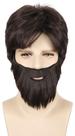 Conjunto de peruca e barba Topcosplay Black Short para homens