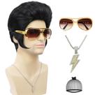 Conjunto de perucas Tereshar 50s 60s Rock para homens com acessórios