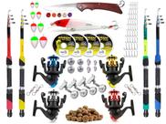 Conjunto De Pesca Completo 4 Varas Telescópicas 4 Molinetes + Acessórios (Ref. 13)