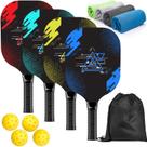 Conjunto de Pickleball AOPOUL Premium - 4 Raquetes de Madeira e Toalhas