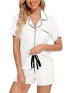 Conjunto de pijama Anjue Bride, calções de pijama com botões para mulheres