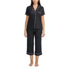 Conjunto de pijama BCBGMAXAZRIA de manga curta com gola entalhada preta