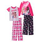 Conjunto de pijama, calças de pijama e camiseta de dormir para meninas da Barbie, 4 peças Conjunto de pijama, calças de pijama e camiseta de dormir para meninas da Barbie, 4 peças