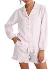 Conjunto de pijama COZYPOIN, pijamas femininos listrados em algodão e popeline Conjunto de pijama COZYPOIN, pijamas femininos listrados em algodão e popeline