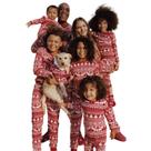 Conjunto de pijama de Natal de manga longa em algodão para a família Neufigr