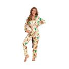 Conjunto De Pijama De Natal Masculino De Manga Comprida Com Botões E Calças Com Cintura Elástica