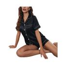 Conjunto De Pijama De Seda Para Mulheres Com Camisa De Manga Curta E Calças Curtas 2 Peças Roupas De Conjunto De Pijama De Seda Para Mulheres Com Camisa De Manga Curta E Calças Curtas 2 Peças Roupas De