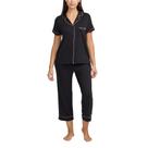 Conjunto de pijama feminino BCBGMAXAZRIA de manga curta com gola entalhada Conjunto de pijama feminino BCBGMAXAZRIA de manga curta com gola entalhada