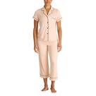 Conjunto de pijama feminino BCBGMAXAZRIA, manga curta, gola entalhada com calça