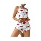 Conjunto De Pijama Feminino Com Camisola De Alças Finas E Shorts, Lingerie Sexy Com Estampa, Roupa