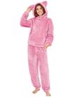 Conjunto de pijama feminino COZYPOIN com capuz felpudo e orelha fofinha Conjunto de pijama feminino COZYPOIN com capuz felpudo e orelha fofinha