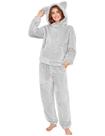 Conjunto de pijama feminino COZYPOIN com capuz felpudo e orelha fofinha