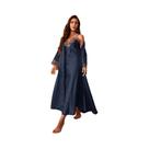 Conjunto De Pijama Feminino De Manga Longa Com Decote Em V E Renda, Com Cinto, Robe Contrastante,