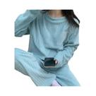 Conjunto De Pijama Feminino De Outono Em Veludo Quente Com 2 Peças, Pullover E Calças Casuais