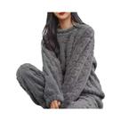 Conjunto De Pijama Feminino Em Veludo Coral Macio Jacquard, Roupa Confortável Para O Inverno,