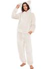 Conjunto de pijama feminino Flygo, lã fofa, roupa esportiva, orelha de urso
