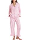 Conjunto de pijama feminino Flygo listrado 100% algodão rosa tamanho XXL