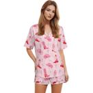 Conjunto de pijama feminino MEIKKO com manga curta e botões