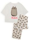Conjunto de pijama feminino Pusheen, estampa de algodão, desenho animado para gatos