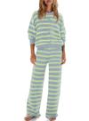 Conjunto de pijama feminino ReachMe, listrado de tamanho grande, listrado, GG