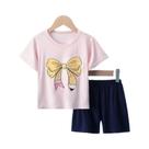 Conjunto De Pijama Infantil Casual Com Estampa De Urso Joker 2 Peças Camiseta De Manga Curta E