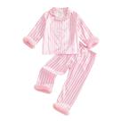 Conjunto de pijama Kavousa para crianças e meninos, seda listrada, 2 peças 4-5Y
