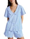 Conjunto de pijama Kissonic Gingham Plaid Babydoll, 2 peças de algodão Conjunto de pijama Kissonic Gingham Plaid Babydoll, 2 peças de algodão