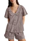 Conjunto de pijama Kissonic Gingham Plaid Babydoll Cotton Coffee Conjunto de pijama Kissonic Gingham Plaid Babydoll Cotton Coffee