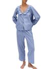 Conjunto de pijama Kissonic Gingham Plaid de 2 peças de algodão para mulheres