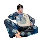 Conjunto De Pijama Masculino Xadrez De Manga Longa Com Camisa De Botões E Calças Estilo Coreano