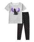 Conjunto de pijama MyFav Halloween Girl, manga curta, calça comprida, 10Y