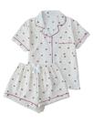 Conjunto de pijama SweatyRocks Apricot Cherry Poliéster para mulheres