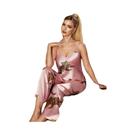 Conjunto De Pijama Vintage Casual Confortável Com Estampa De Leopardo E Decote Em V Para Mulheres, 2