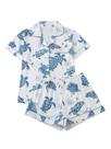 Conjunto de pijama WDIRARA Sea Turtle Graphic com botões e manga curta