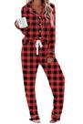 Conjunto de pijamas Aamikast para mulheres, pijamas de Natal com botões macios