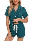 Conjunto de pijamas Anjue Lounge Sets para mulheres de algodão de manga curta