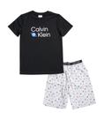 Conjunto de Pijamas Calvin Klein Infantil Masculino - Tamanho M - Preto/Ícones