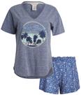 Conjunto de pijamas, camiseta feminina com estampa drapeada da Lucky Brand