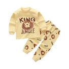 Conjunto De Pijamas De Algodão Para Bebês Meninos E Meninas Camiseta Longa E Calças Duas Peças