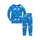 Conjunto De Pijamas De Algodão Para Meninos Com Estampa De Tubarão, Idade De 1 a 8 Anos, 4 Estações,