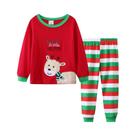 Conjunto De Pijamas De Natal Para Meninos Com Estampa De Desenhos Animados, Manga Longa, Top De Gola