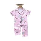 Conjunto De Pijamas De Unicórnio Para Meninas E Meninos, Vestido De Seda Satinada Para Verão, 2