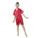 Conjunto De Pijamas De Verão Para Crianças Em Seda Macia, Cor Sólida, Confortável Para Meninas E