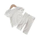 Conjunto De Pijamas De Verão Para Meninas, Camiseta De Manga Curta Com Estampa Floral E Shorts De 1