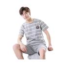 Conjunto De Pijamas De Verão Para Meninos Adolescentes Com Camiseta De Manga Curta E Calças