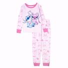 Conjunto de pijamas Disney Girls Stitch and Angel 100% algodão, 2 peças