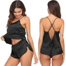 Conjunto de pijamas Ekouaer Silk Satin para camiseta feminina e shorts