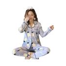 Conjunto De Pijamas Femininos Com Decote Em V E Botões, Calças, Roupas De Dormir, Roupas Casuais